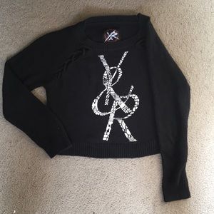 Black Young and Reckless Cropped Sweater